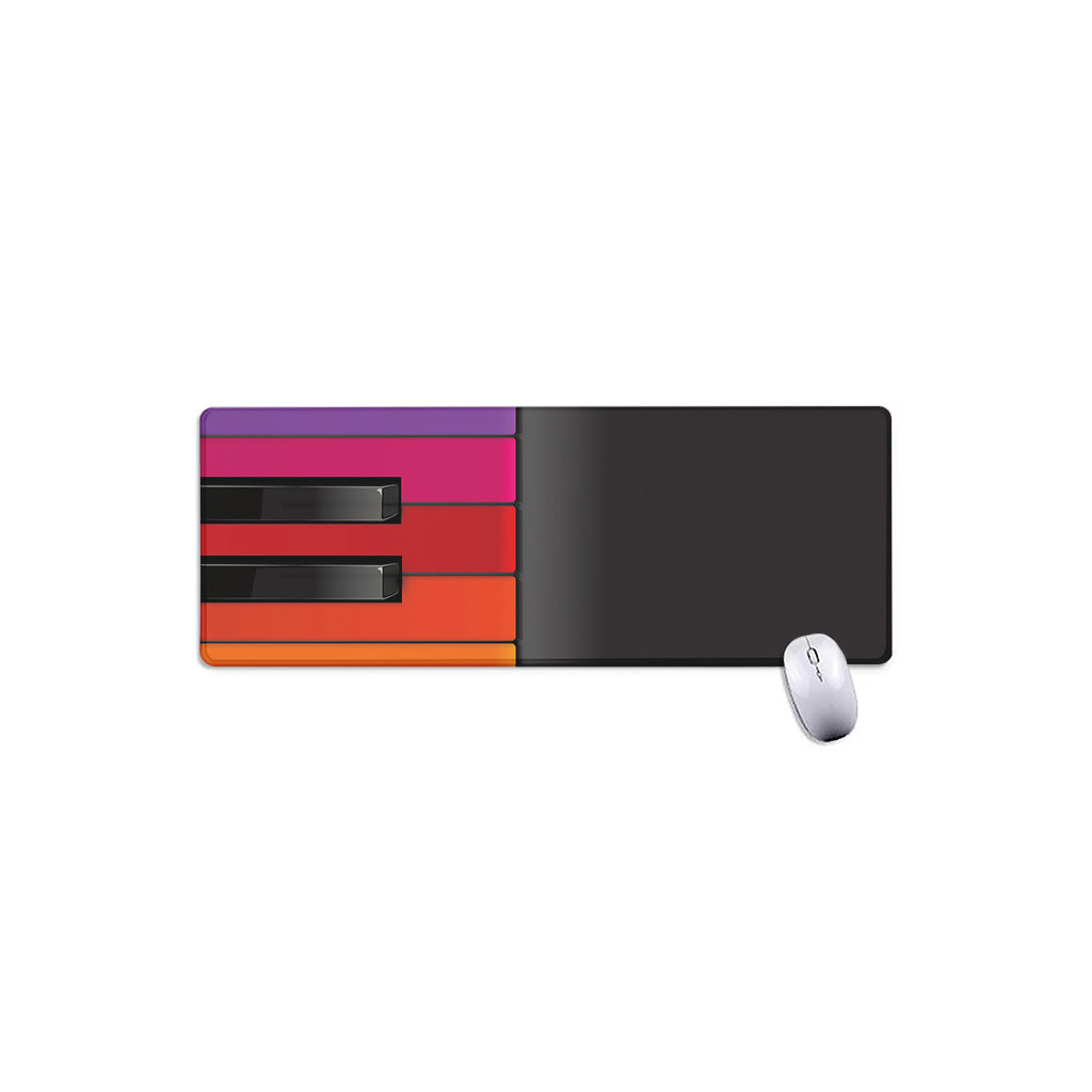 Colorful Piano Keyboard Print Extended Mouse Pad