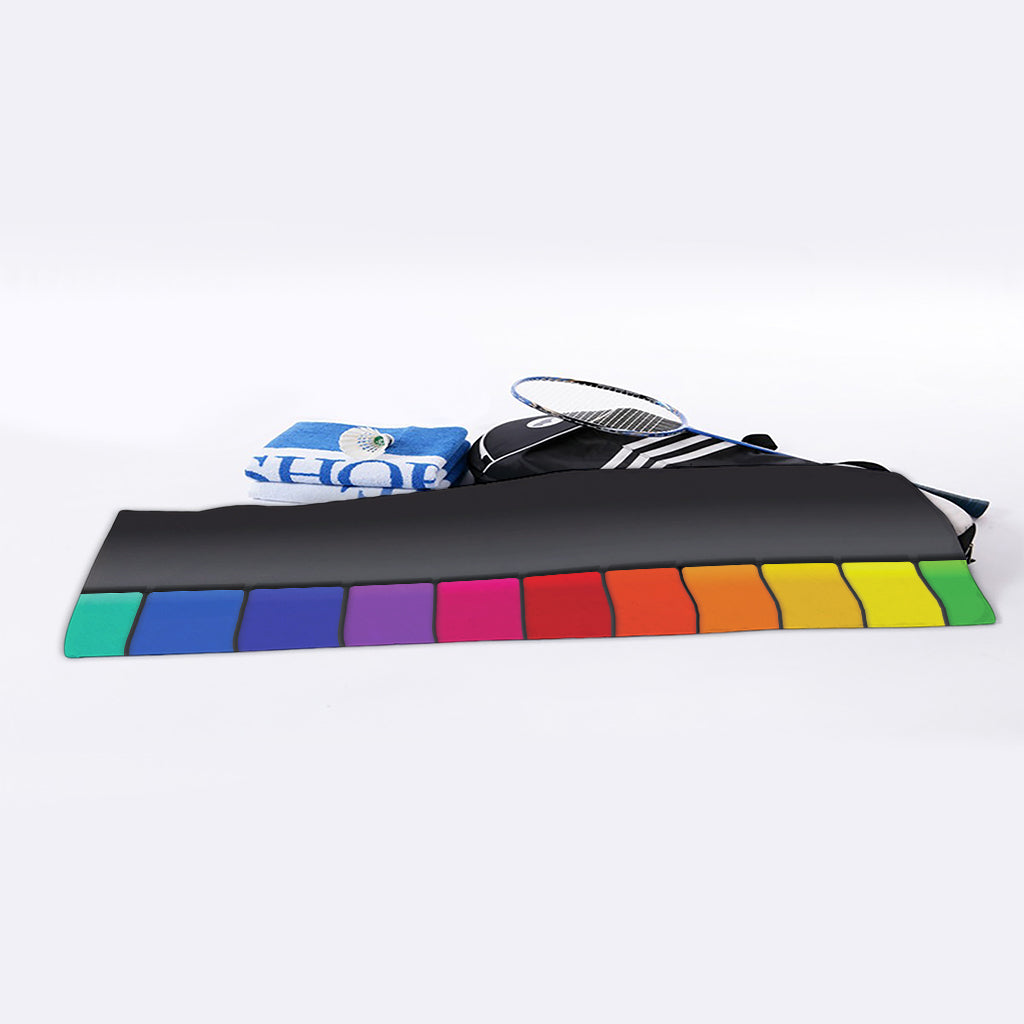 Colorful Piano Keyboard Print Sports Towel