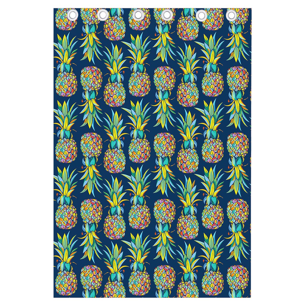 Colorful Pineapple Pattern Print Curtain