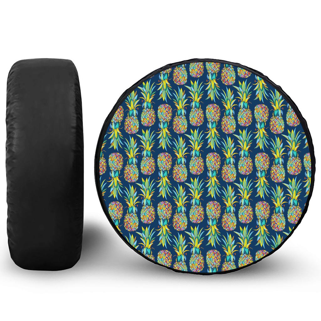 Colorful Pineapple Pattern Print Tire Cover