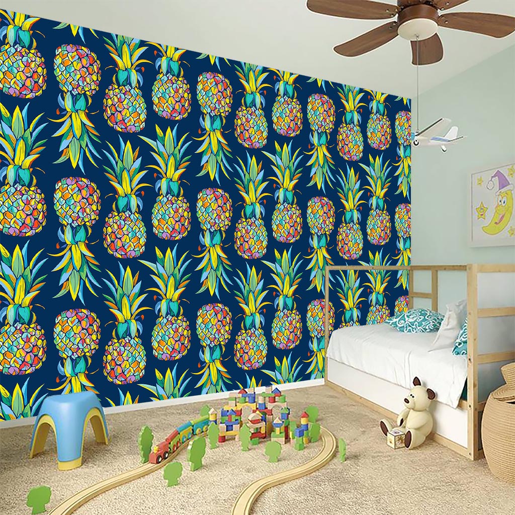 Colorful Pineapple Pattern Print Wall Sticker