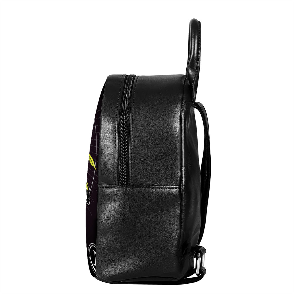 Colorful Pisces Sign Print Leather Backpack