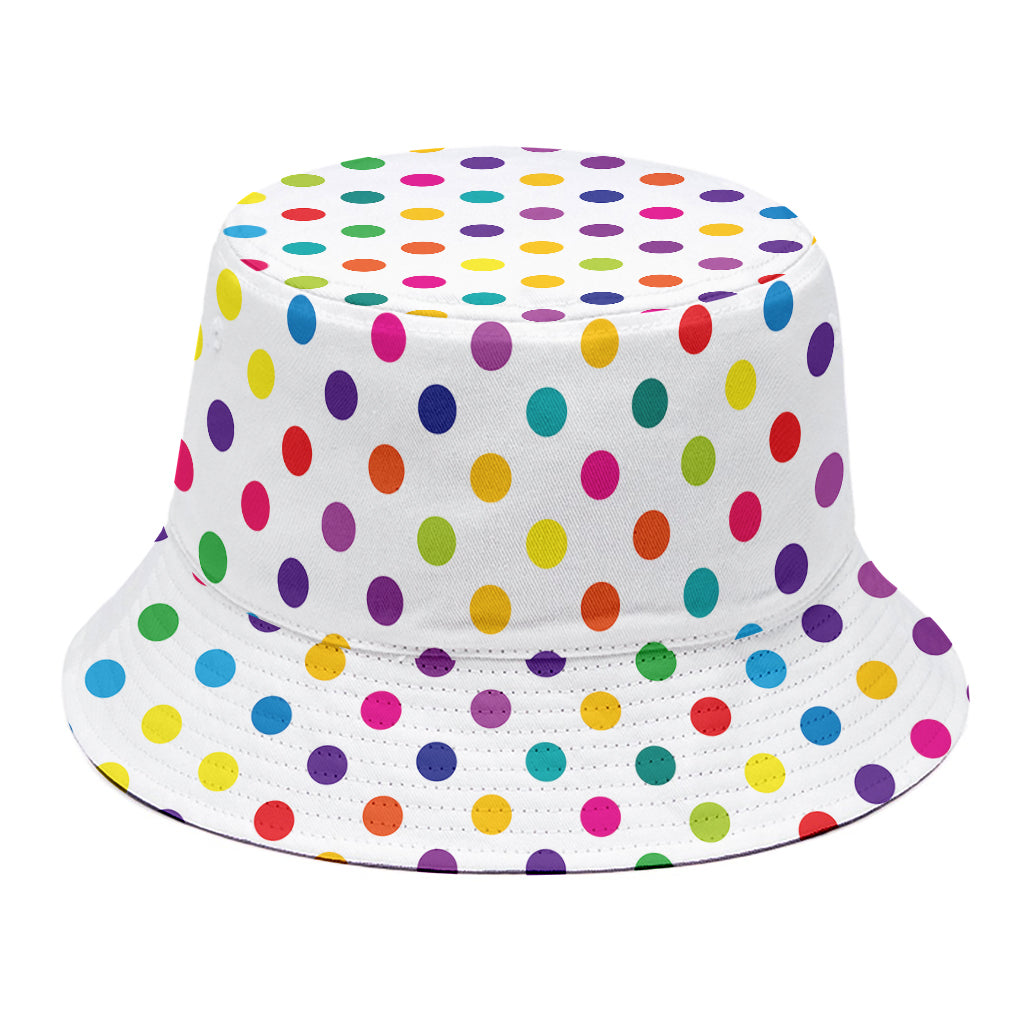 Colorful Polka Dot Pattern Print Bucket Hat