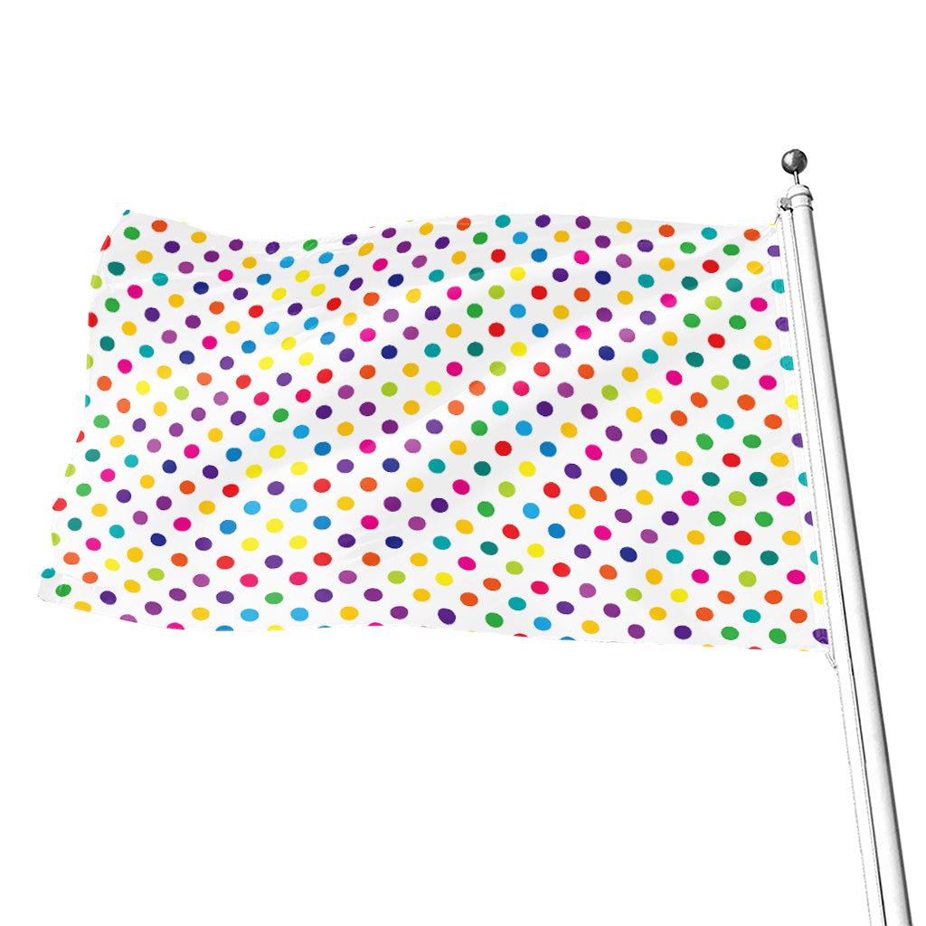 Colorful Polka Dot Pattern Print Flag