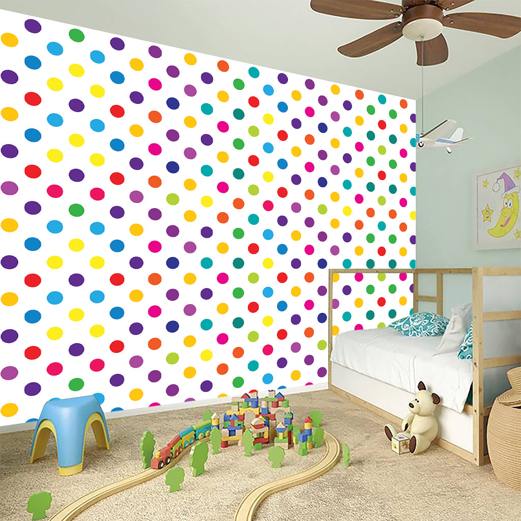 Colorful Polka Dot Pattern Print Wall Sticker