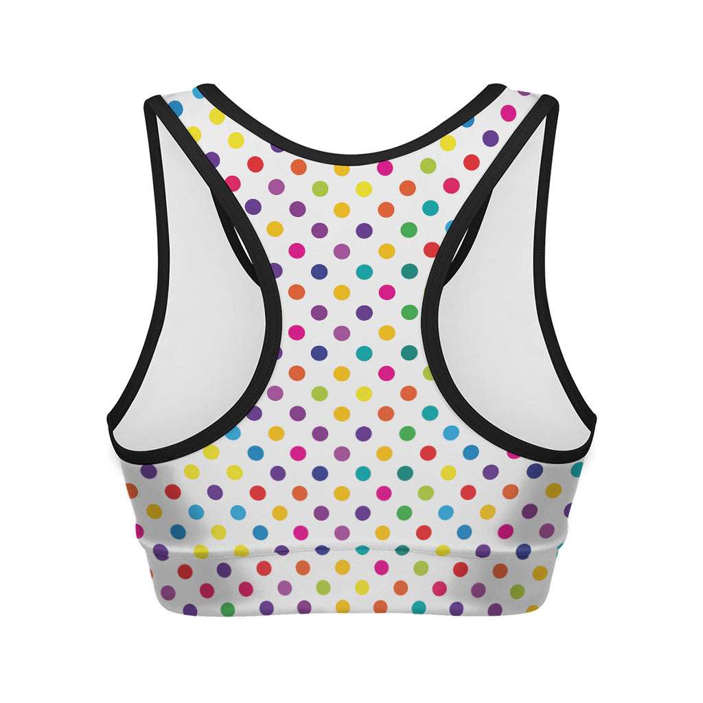 Colorful Polka Dot Pattern Print Women's Sports Bra