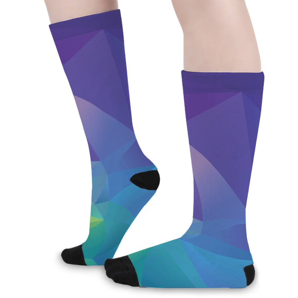Colorful Polygonal Geometric Print Long Socks