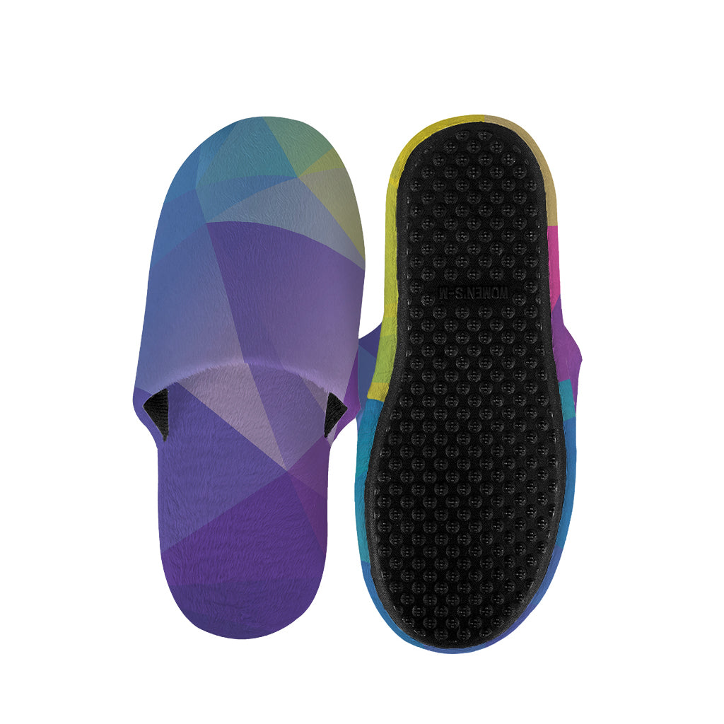 Colorful Polygonal Geometric Print Slippers