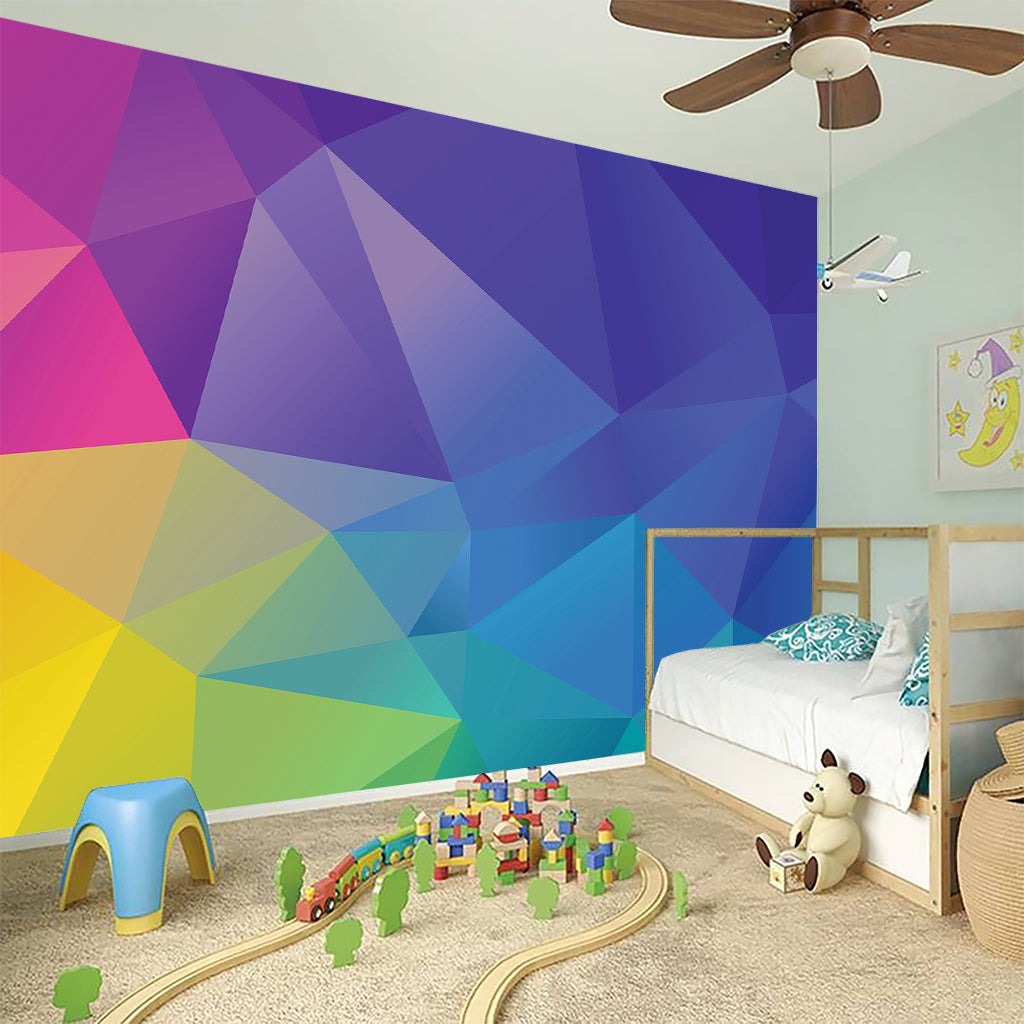 Colorful Polygonal Geometric Print Wall Sticker