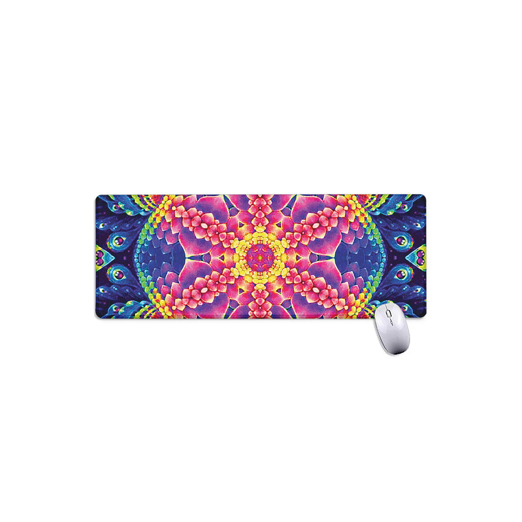 Colorful Psychedelic Kaleidoscope Print Extended Mouse Pad