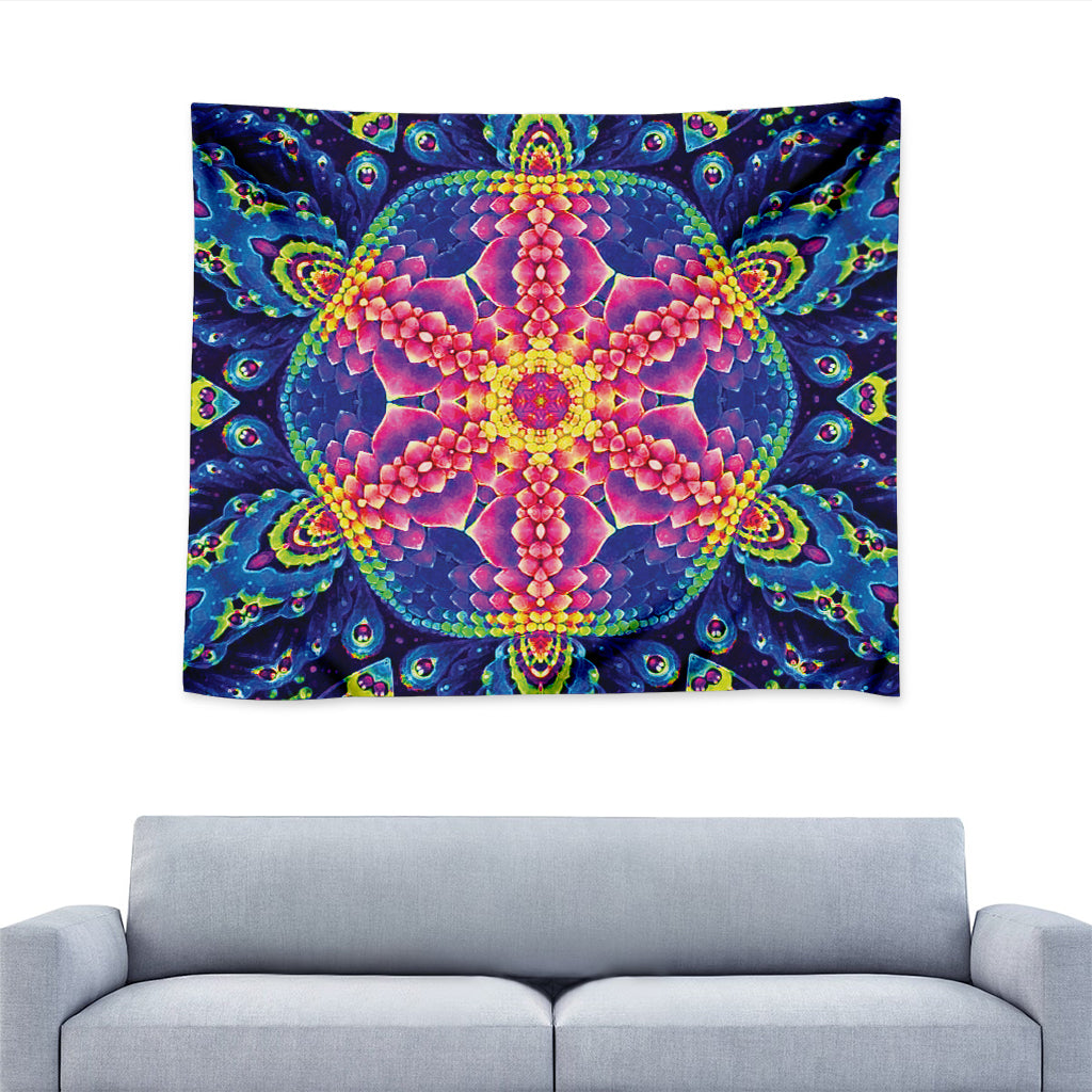 Colorful Psychedelic Kaleidoscope Print Tapestry