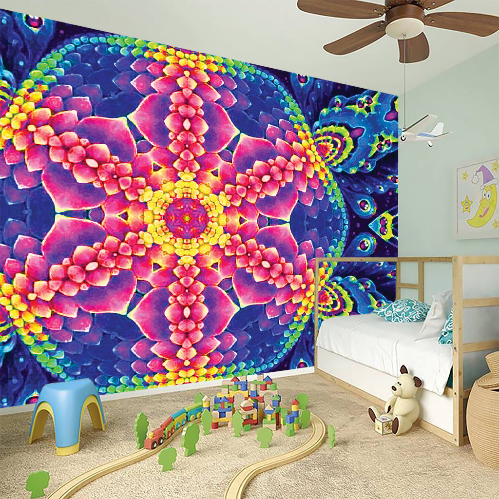 Colorful Psychedelic Kaleidoscope Print Wall Sticker