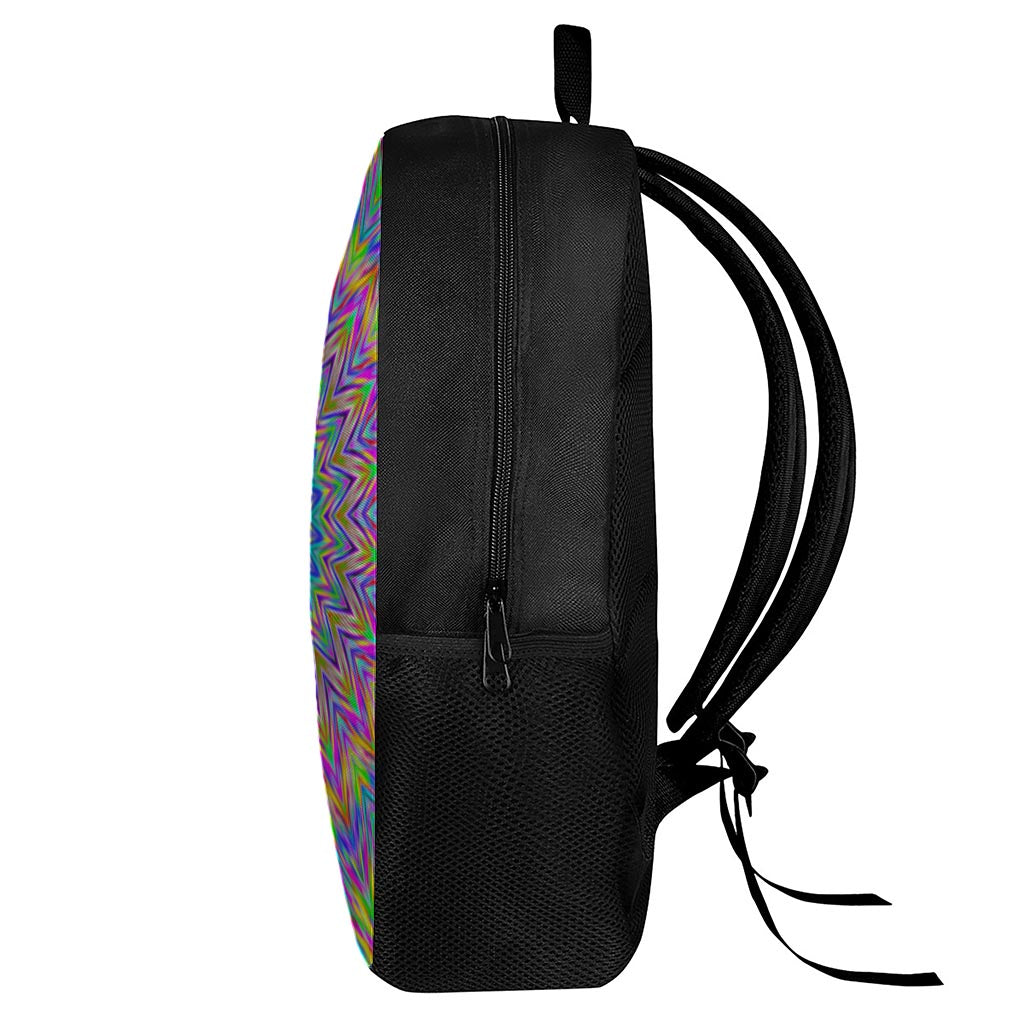 Colorful Psychedelic Optical Illusion 17 Inch Backpack