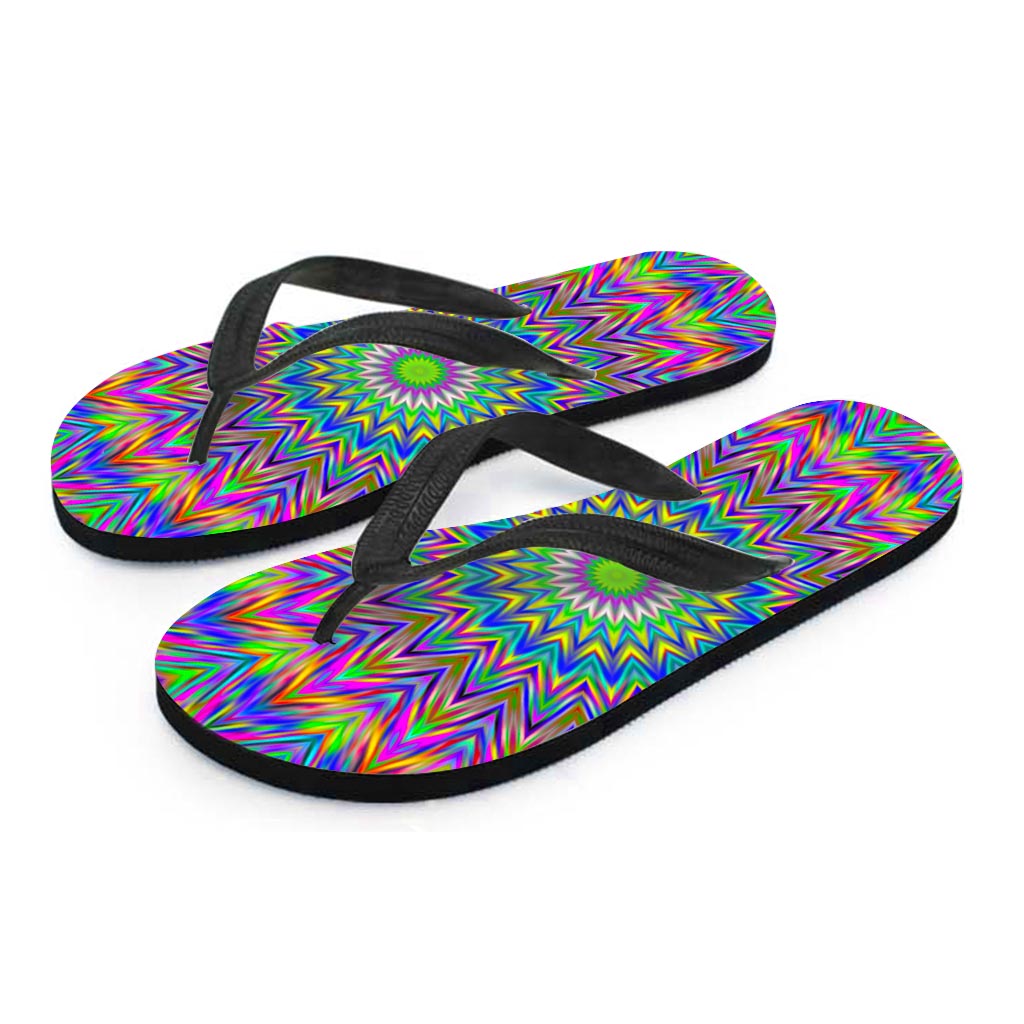 Colorful Psychedelic Optical Illusion Flip Flops