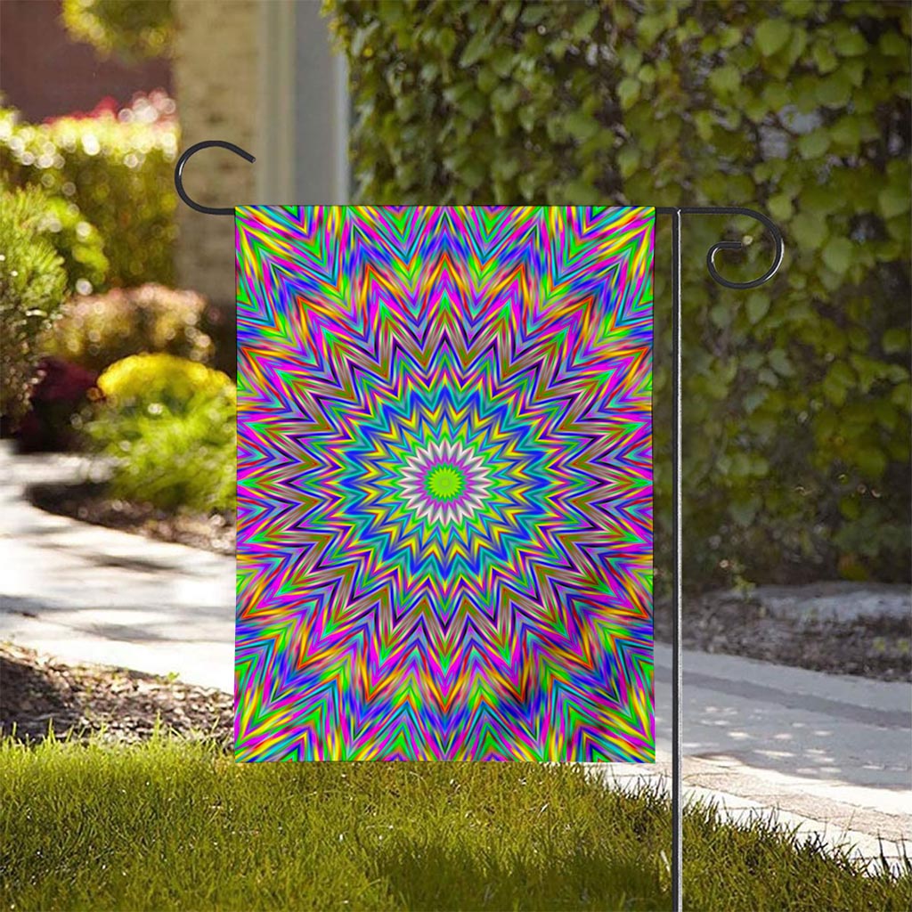 Colorful Psychedelic Optical Illusion House Flag