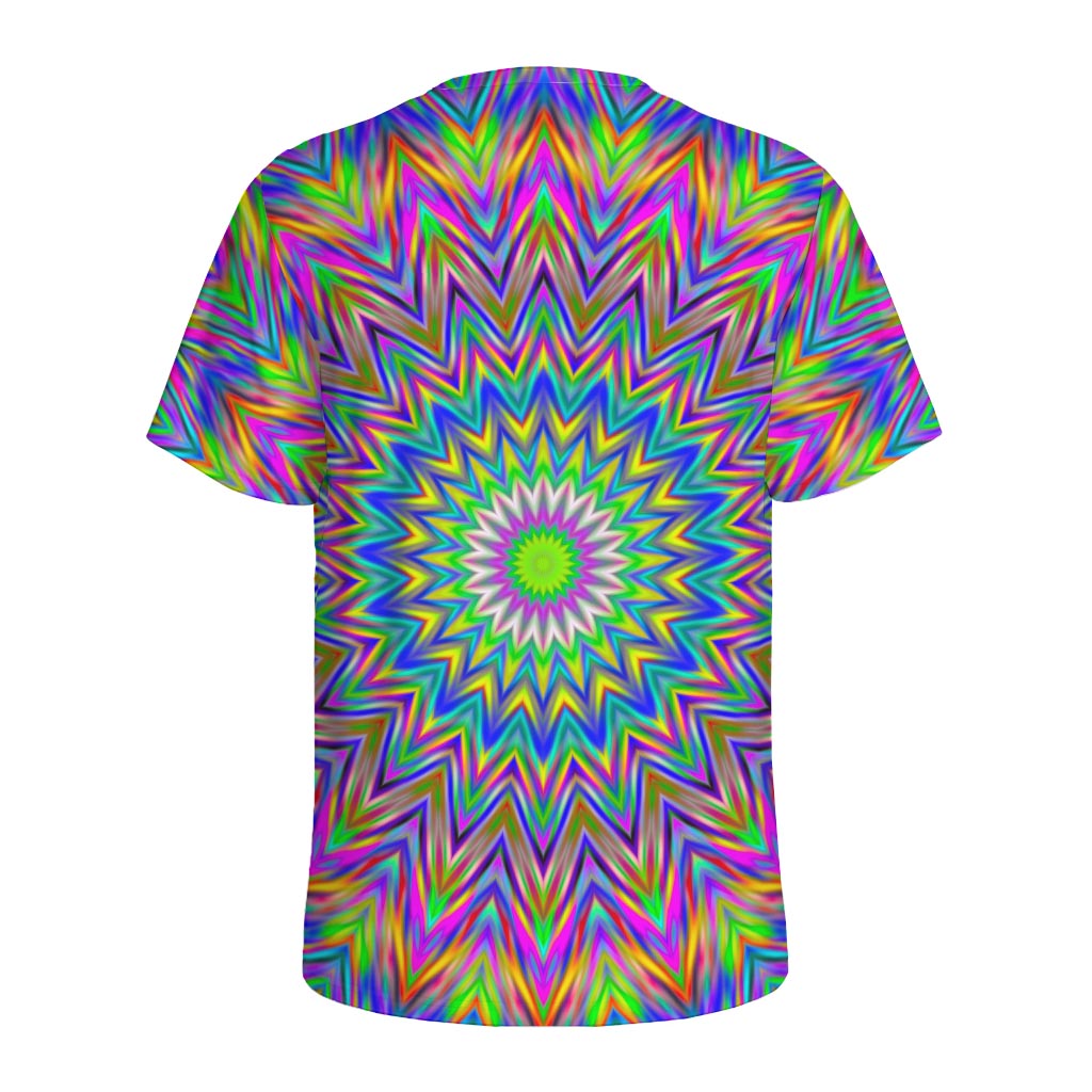 Colorful Psychedelic Optical Illusion Men's Sports T-Shirt