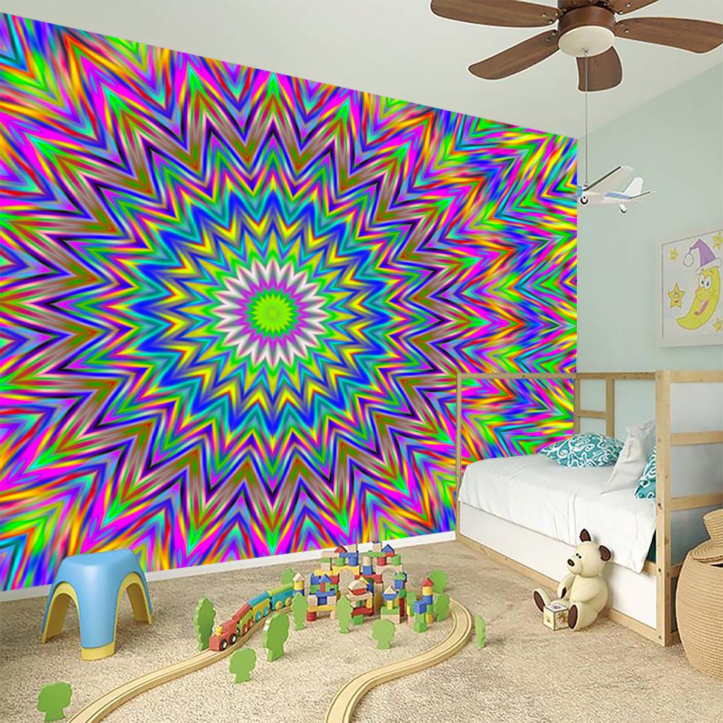 Colorful Psychedelic Optical Illusion Wall Sticker