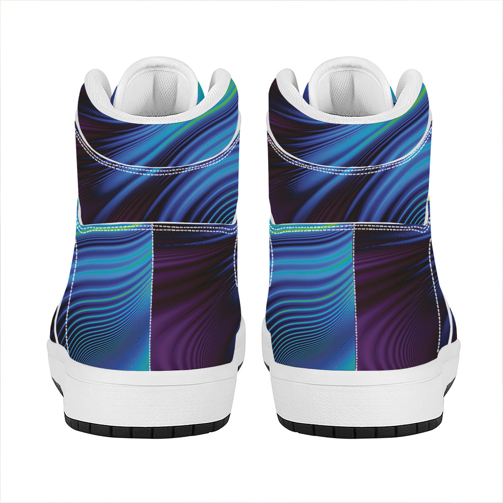 Colorful Psychedelic Print High Top Leather Sneakers