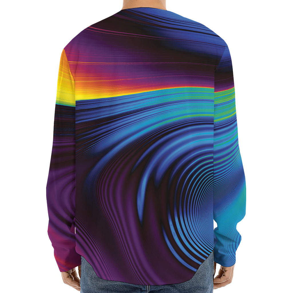 Colorful Psychedelic Print Long Sleeve Baseball Jersey