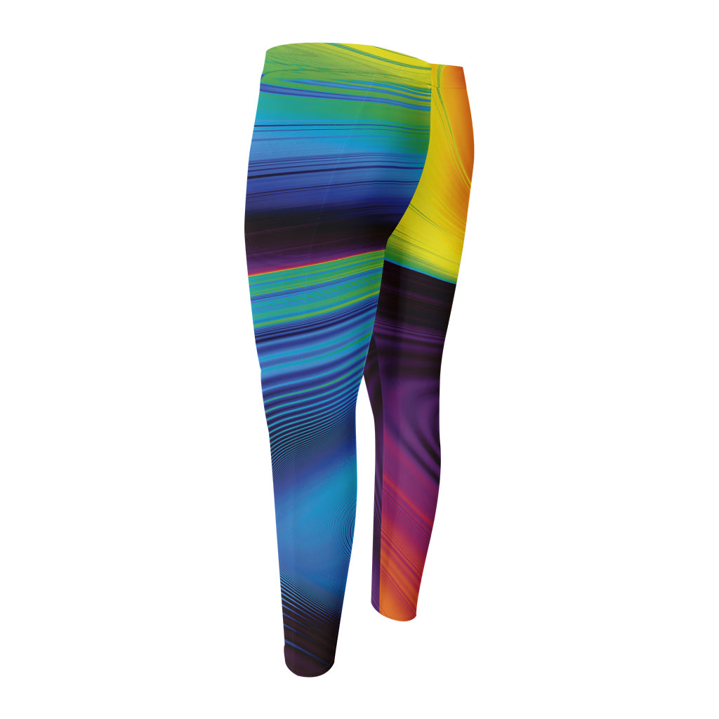 Colorful Psychedelic Print Men's Compression Pants
