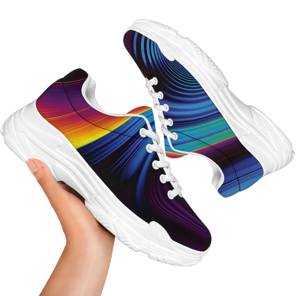 Colorful Psychedelic Print White Chunky Shoes
