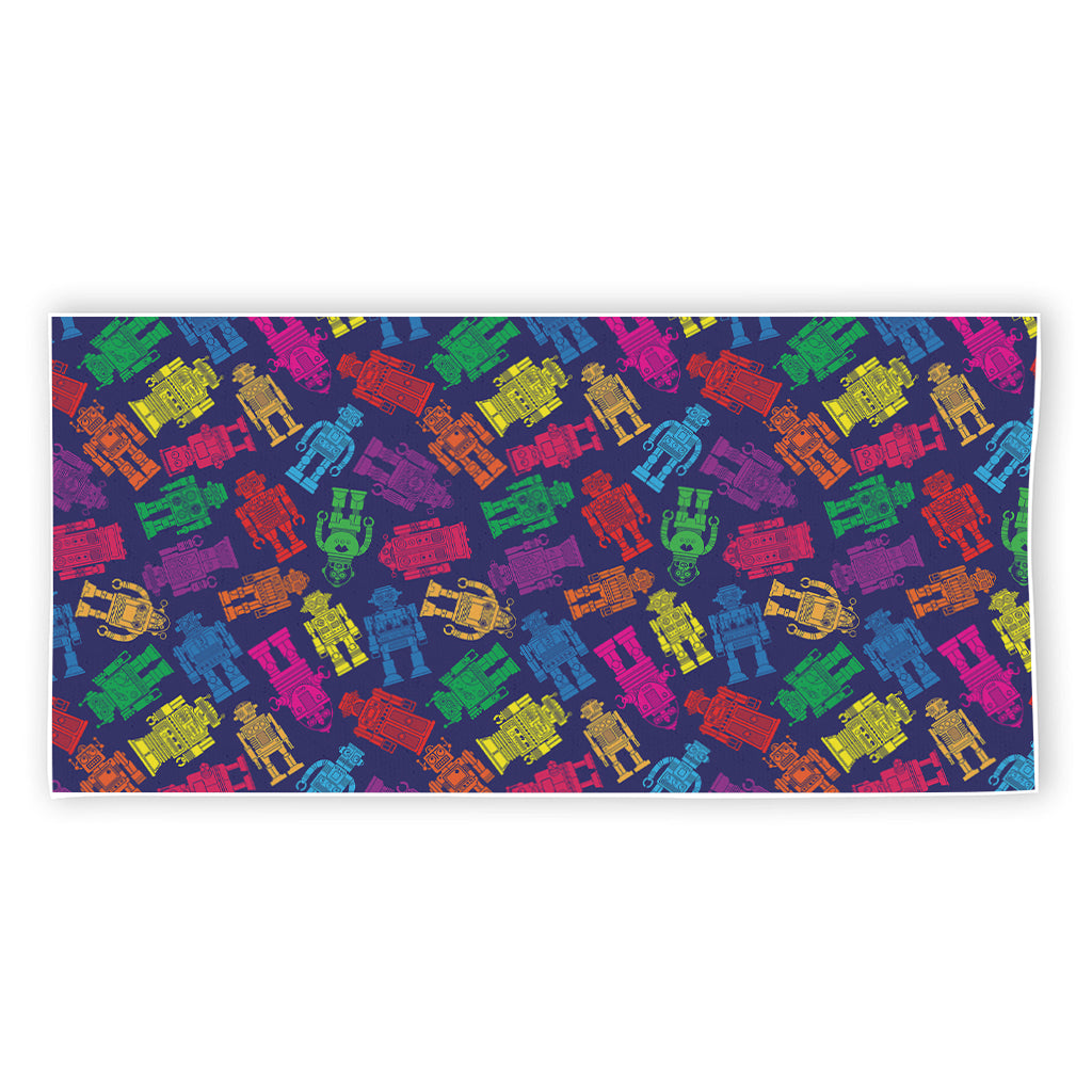 Colorful Robot Pattern Print Beach Towel