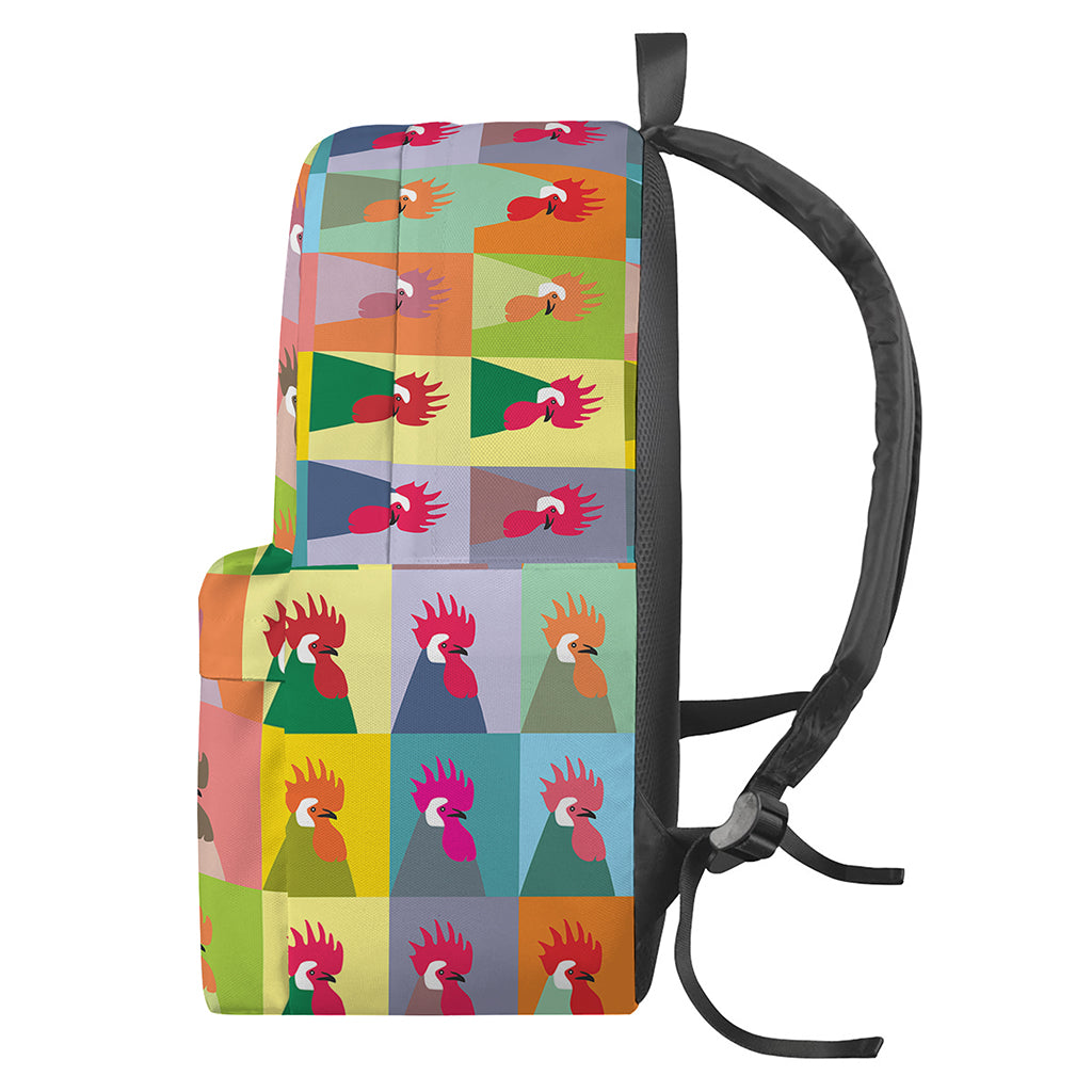 Colorful Rooster Pattern Print Backpack