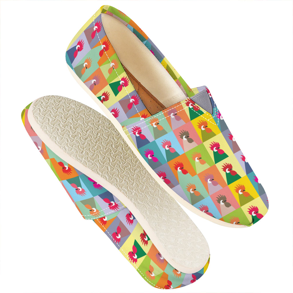 Colorful Rooster Pattern Print Casual Shoes