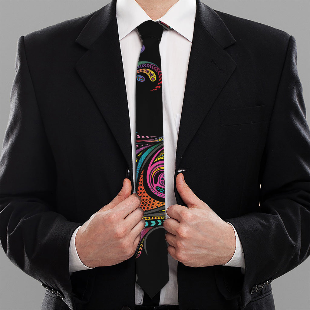 Colorful Rooster Print Necktie