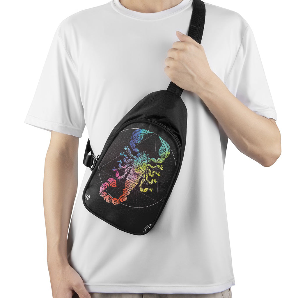 Colorful Scorpio Sign Print Chest Bag