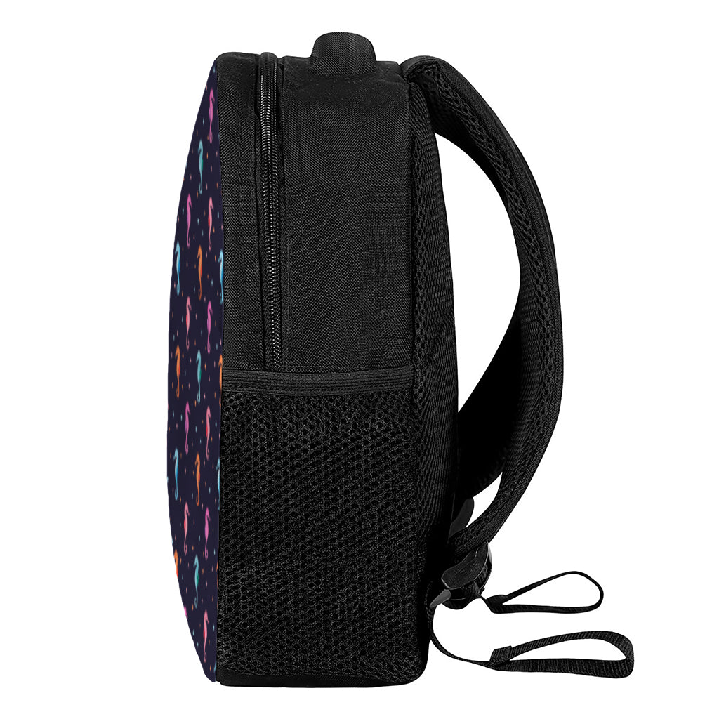 Colorful Seahorse Pattern Print Casual Backpack