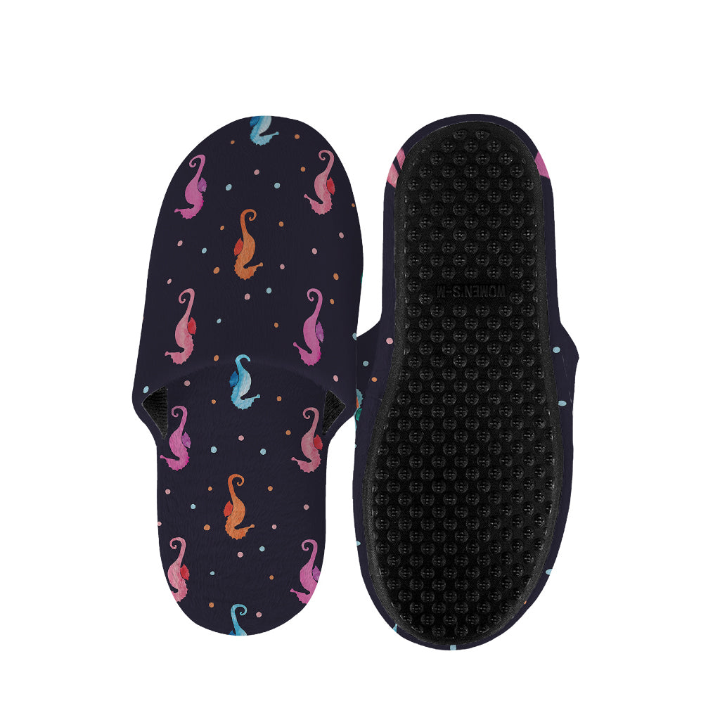 Colorful Seahorse Pattern Print Slippers