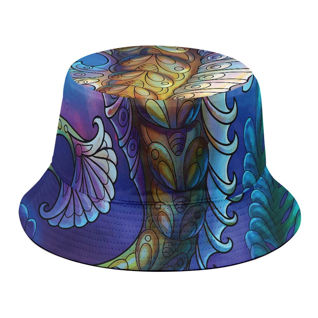 Colorful Seahorse Print Bucket Hat