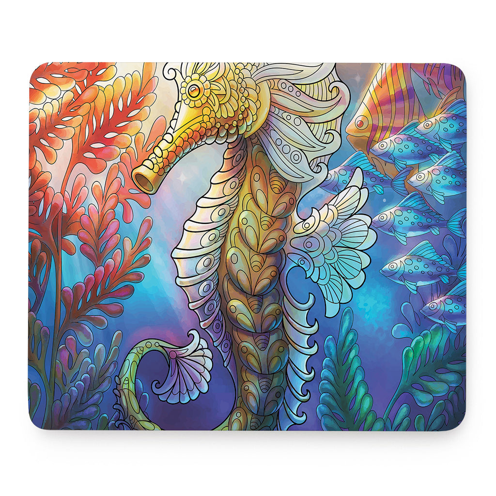 Colorful Seahorse Print Mouse Pad