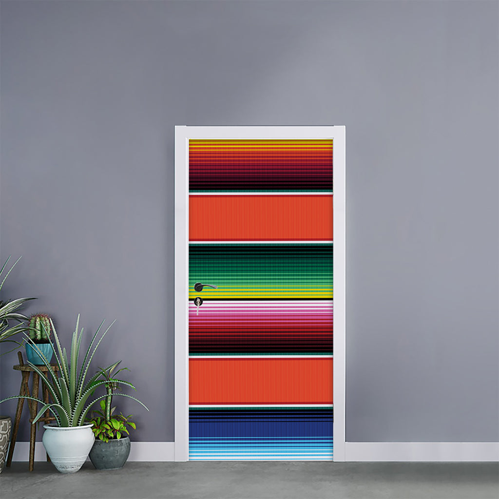 Colorful Serape Blanket Pattern Print Door Sticker