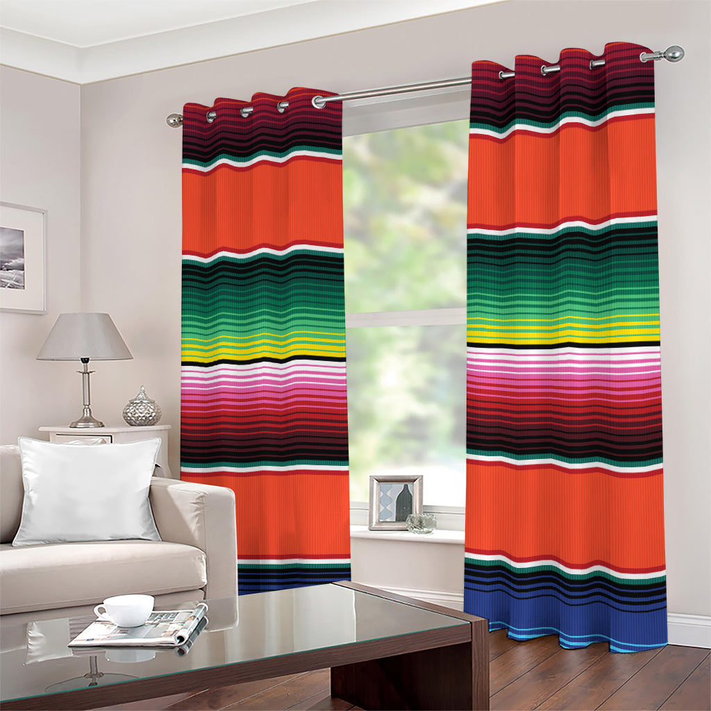Colorful Serape Blanket Pattern Print Extra Wide Grommet Curtains