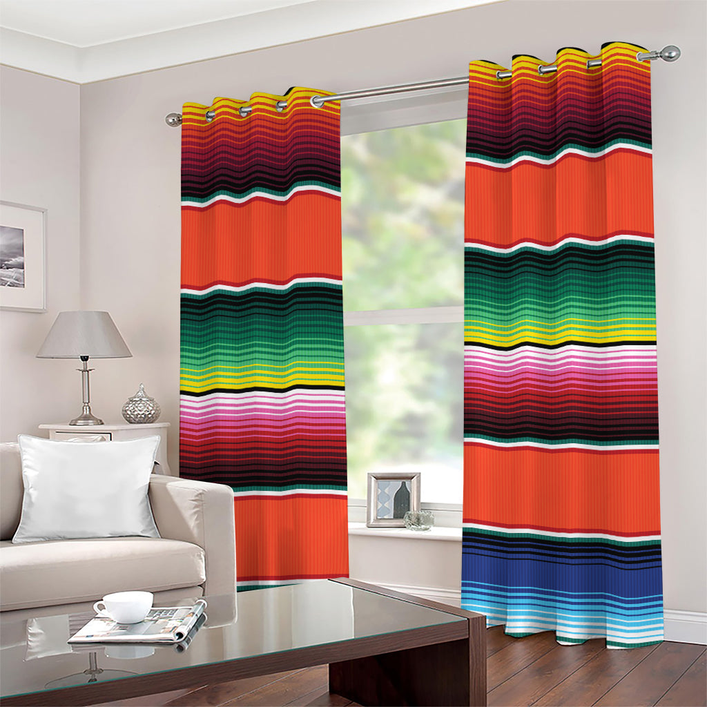 Colorful Serape Blanket Pattern Print Grommet Curtains