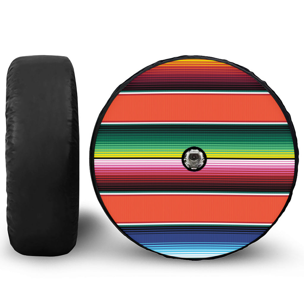 Colorful Serape Blanket Pattern Print Tire Cover With Camera Hole