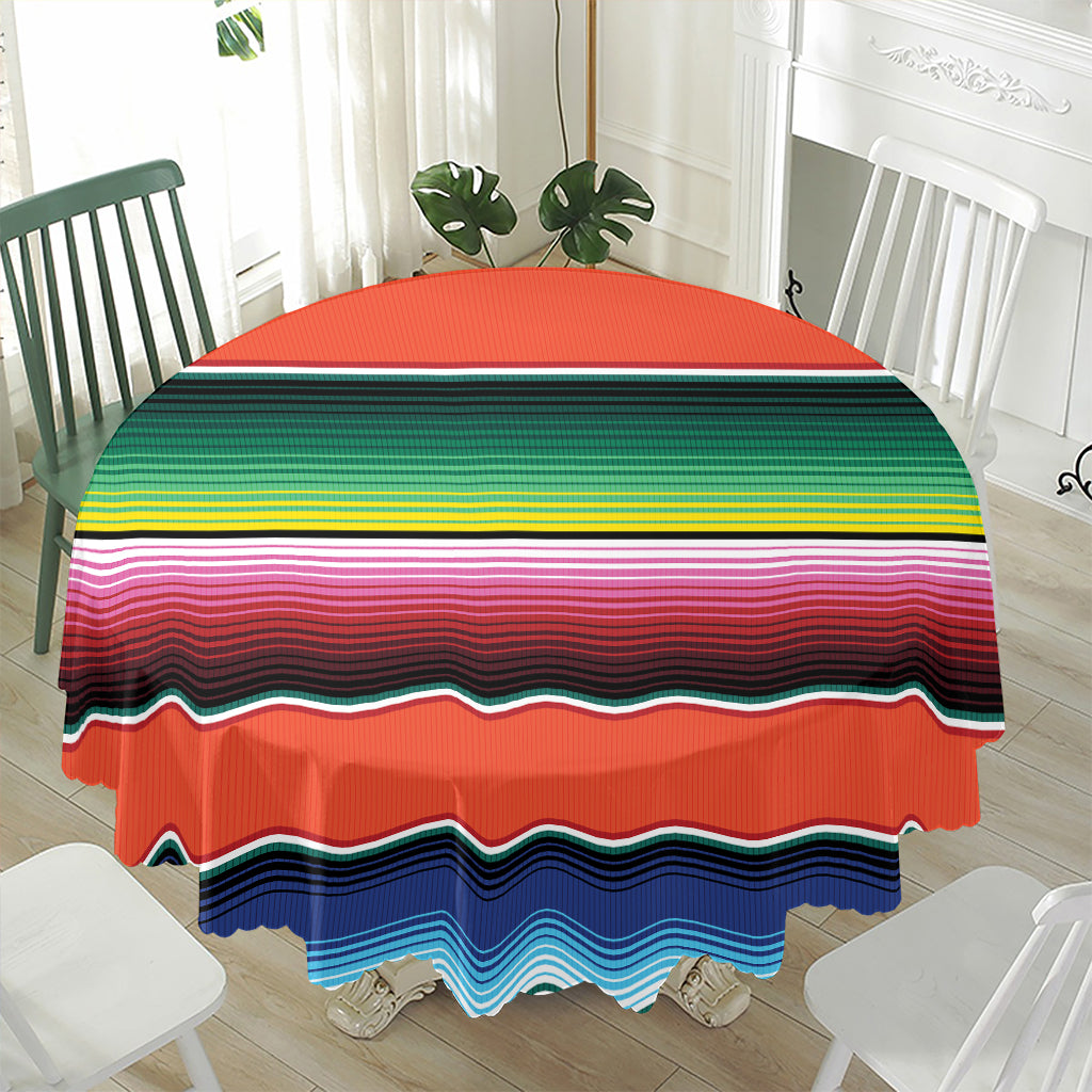Colorful Serape Blanket Pattern Print Waterproof Round Tablecloth