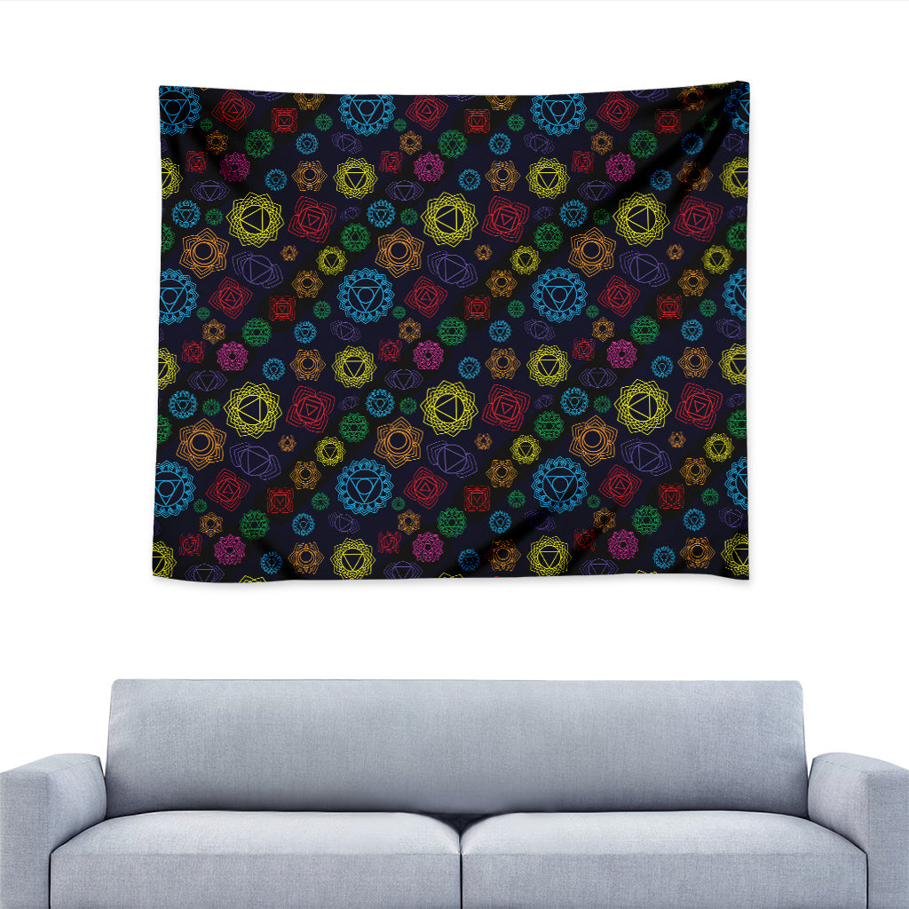 Colorful Seven Chakras Pattern Print Tapestry