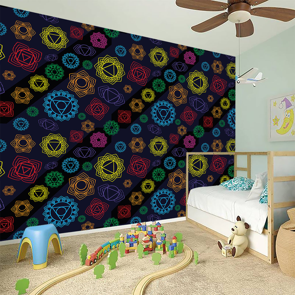 Colorful Seven Chakras Pattern Print Wall Sticker