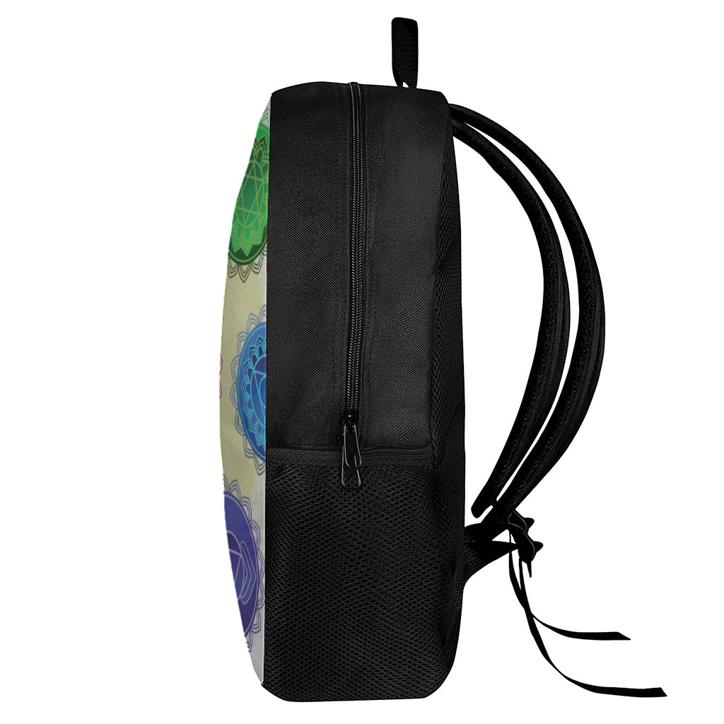 Colorful Seven Chakras Print 17 Inch Backpack
