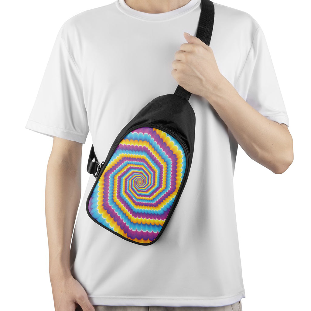 Colorful Spiral Illusion Print Chest Bag
