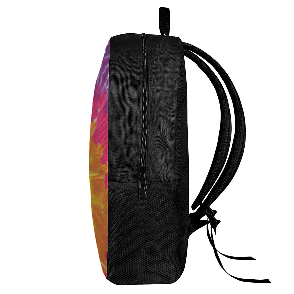 Colorful Spiral Tie Dye Print 17 Inch Backpack