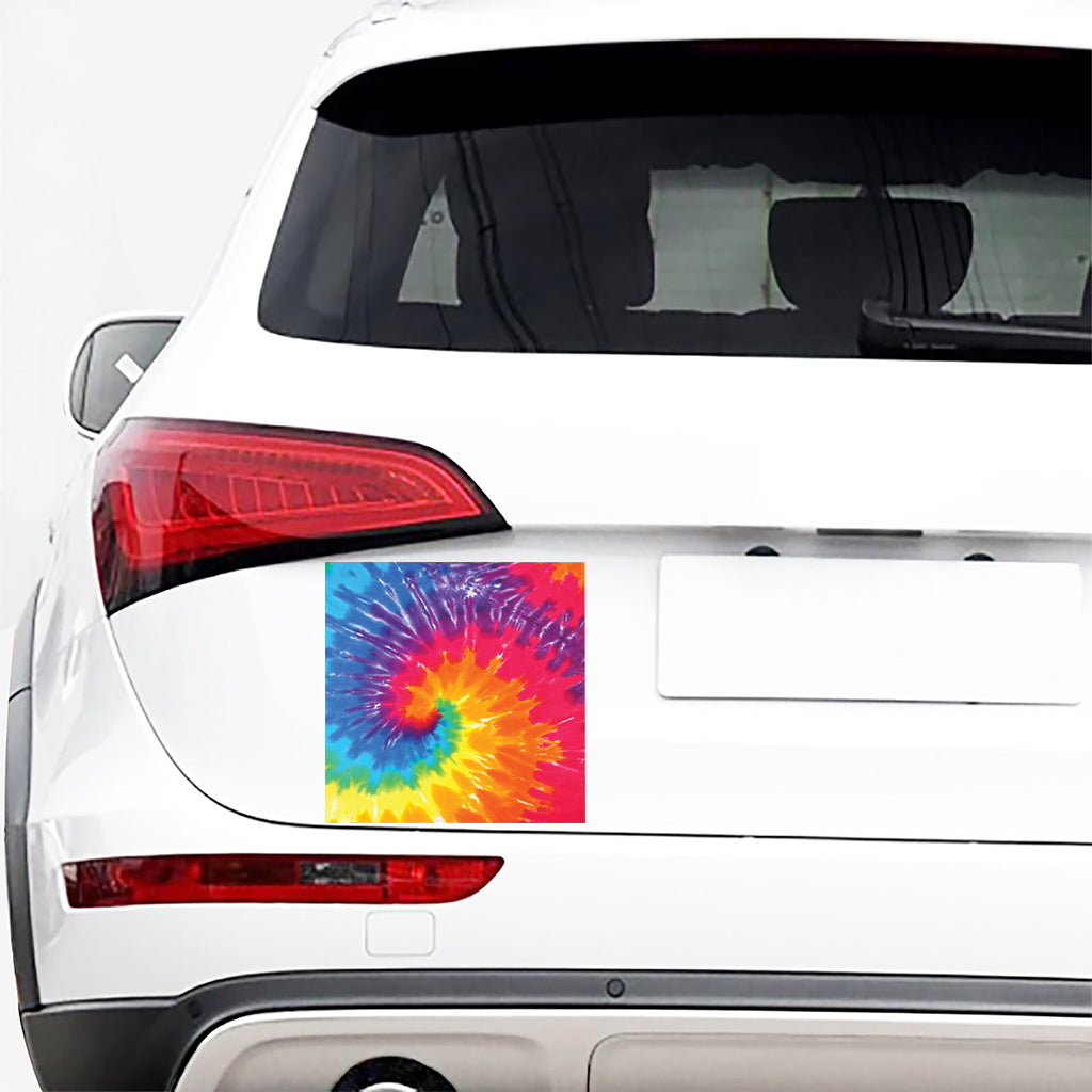 Colorful Spiral Tie Dye Print Car Sticker