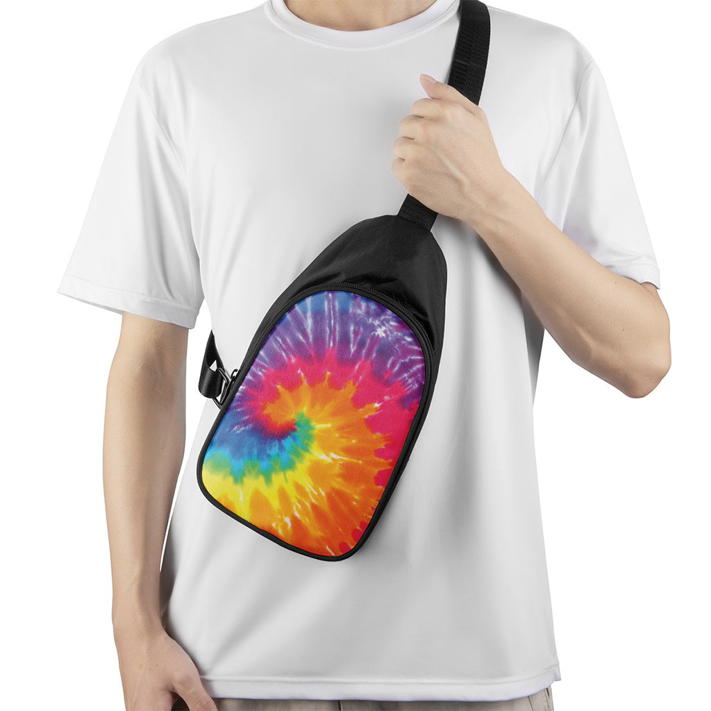 Colorful Spiral Tie Dye Print Chest Bag