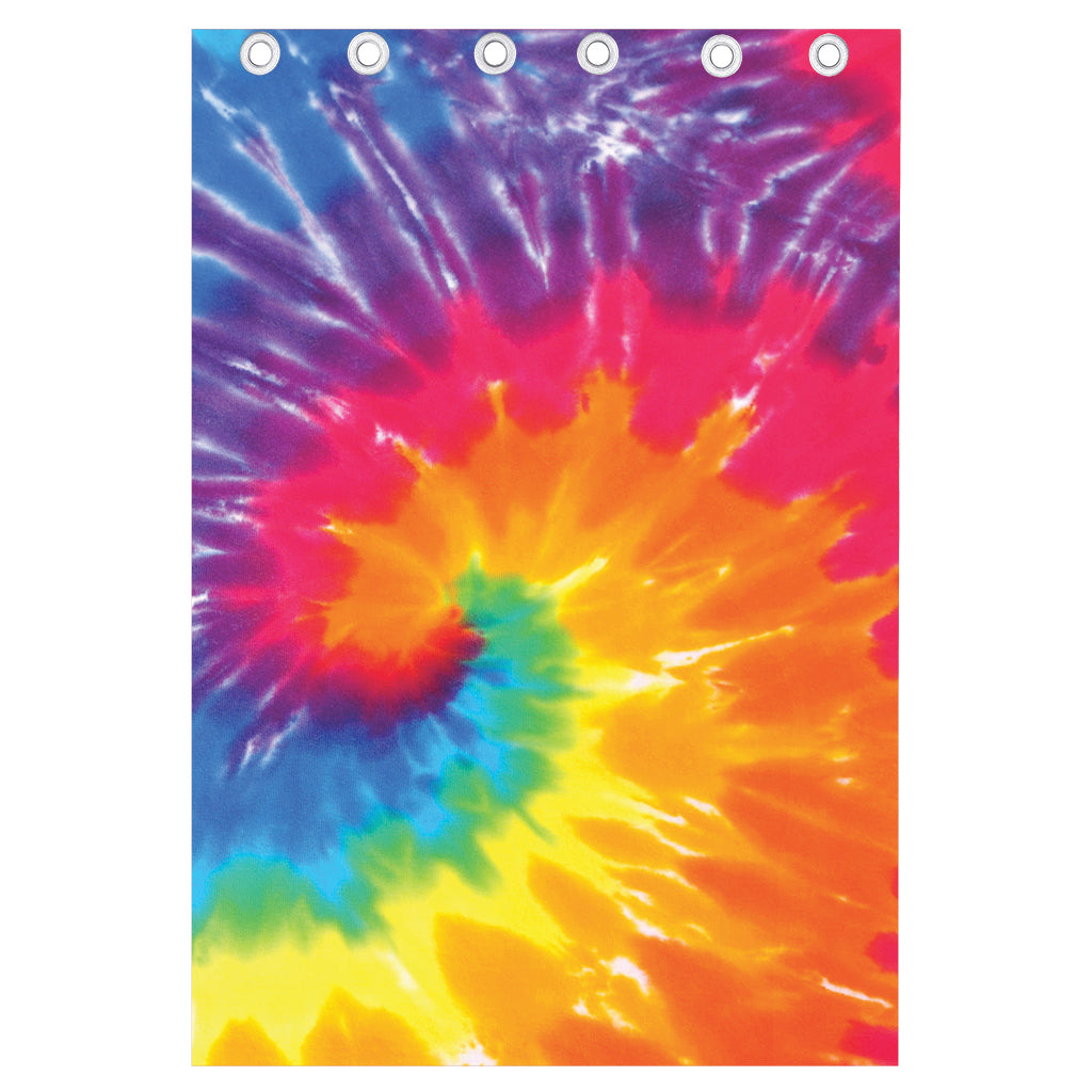Colorful Spiral Tie Dye Print Curtain