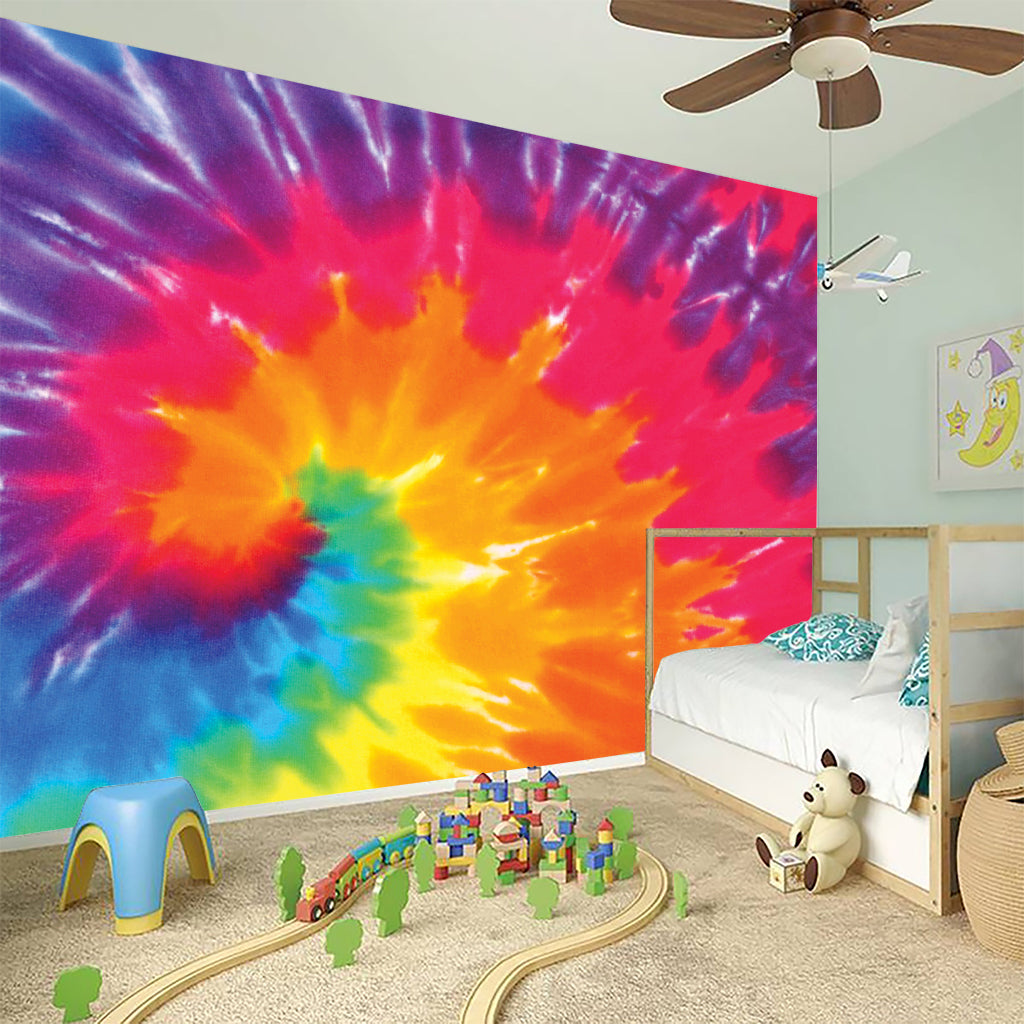 Colorful Spiral Tie Dye Print Wall Sticker