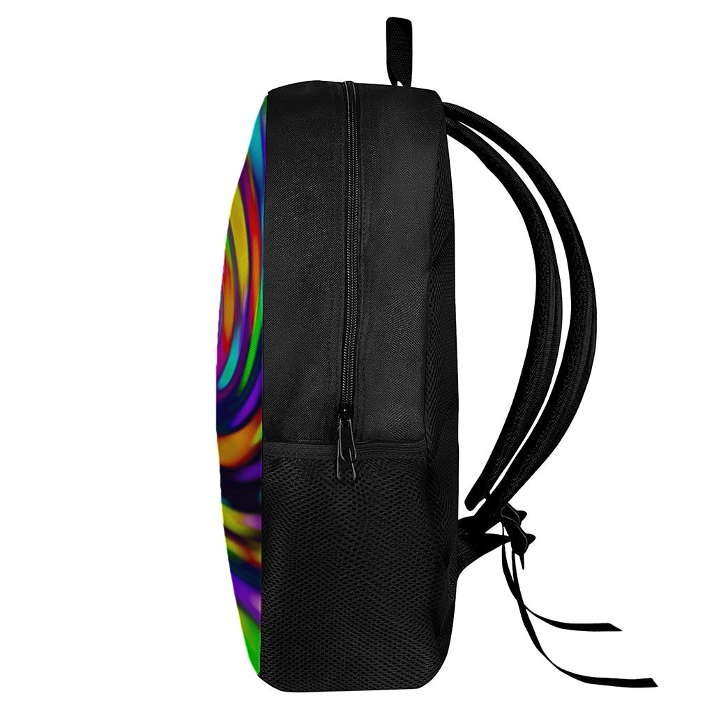 Colorful Spiral Trippy Print 17 Inch Backpack