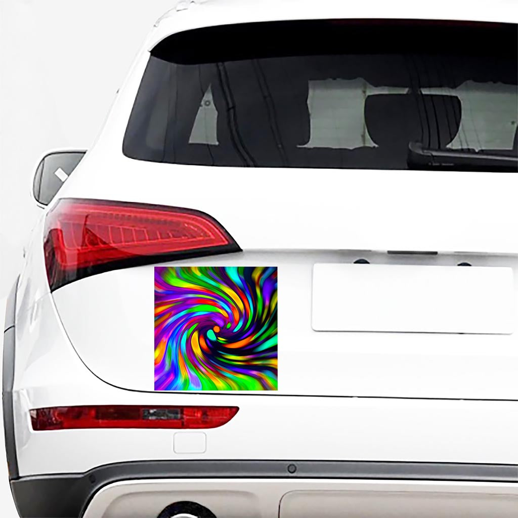 Colorful Spiral Trippy Print Car Sticker